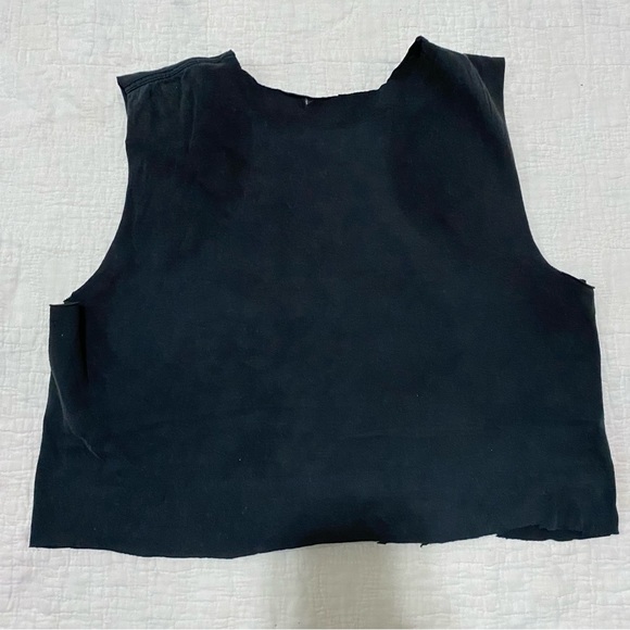 SHARK TACOS Tank Crop Top Cutoff Gym Shirt Crazy Weird Unique Eccentric Funny M - Picture 3 of 7